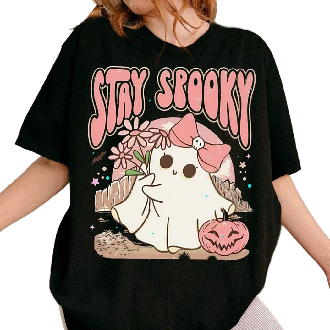 Retro Stay Spooky Shirt, Vintage Fall Shirt, Cute Ghost Shirt, Spooky Season, Bookish Gift