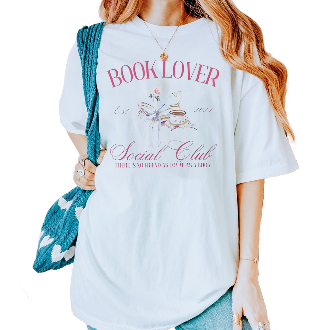 Book Lover Social Club Tee, Gift for Book Lover, Bookish Gift for Her