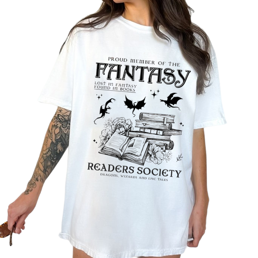 Proud Member of The Fantasy Shirt, Readers Society Shirt, Book Addict Shirt, Dragons Bookish Tee