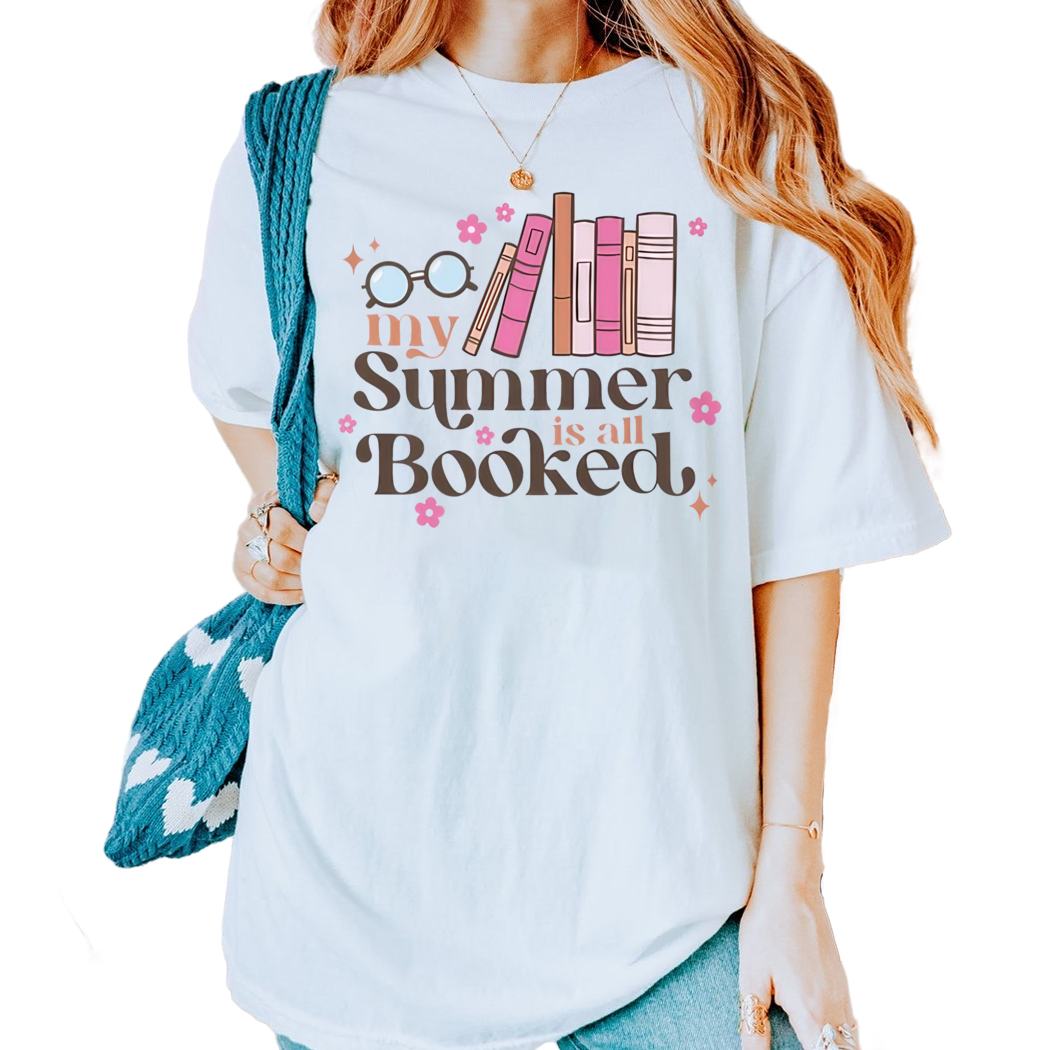 My Summer Is All Booked Tee, Book Nerd Shirt, Book Lover Gift