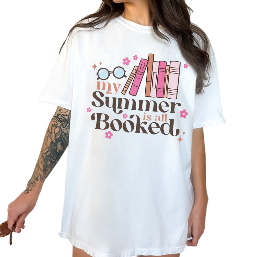 My Summer Is All Booked Tee, Book Nerd Shirt, Book Lover Gift