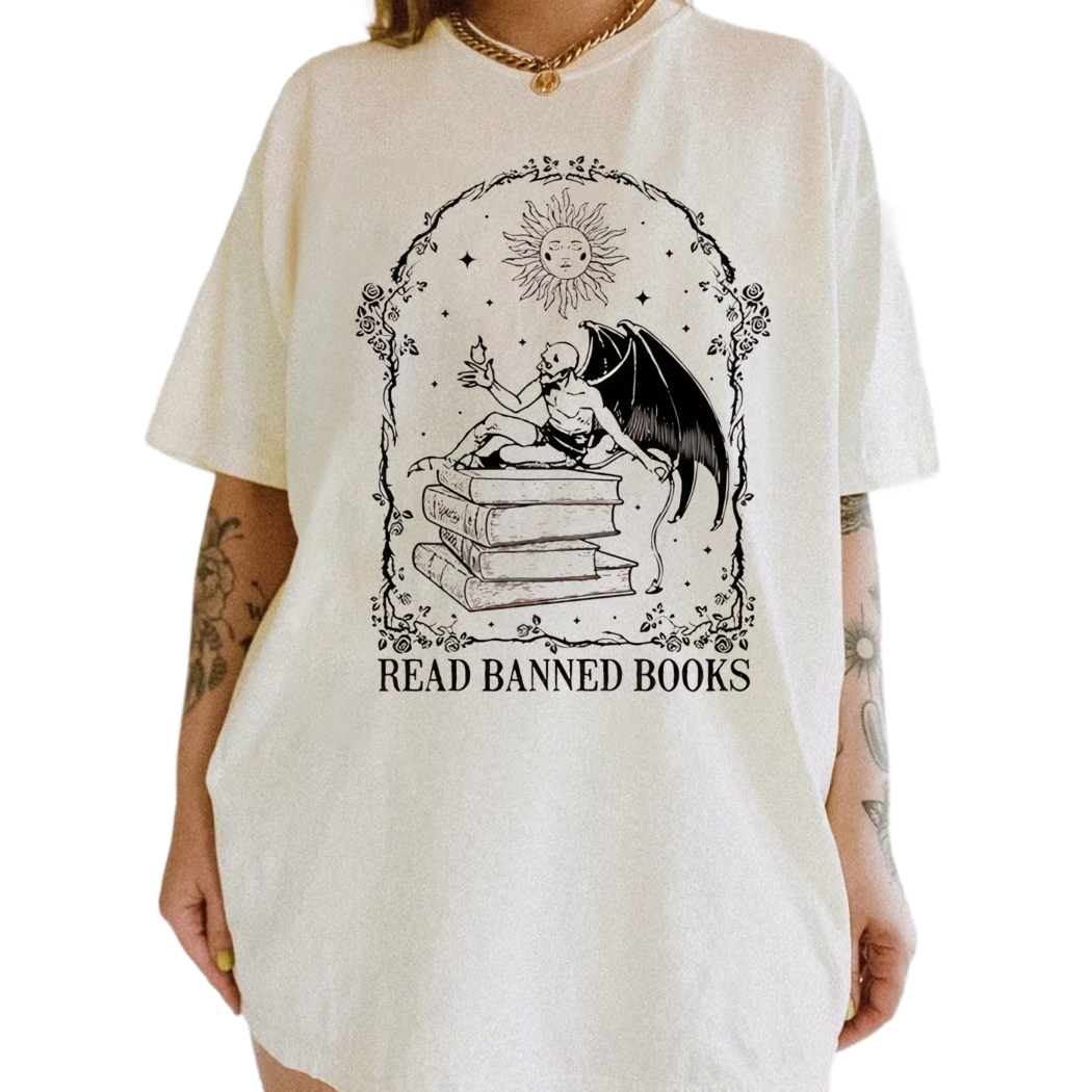 Read Banned Books Dark Academia Shirt, Gift for Book Lover, Book Nerd Shirt, Librarian Shirt