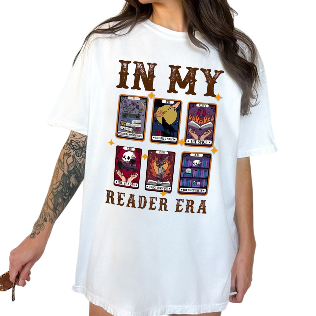 The Reader Tarot Card Shirt, Skeleton Lover Tee, Halloween Book Gift, Tarot Card Tee