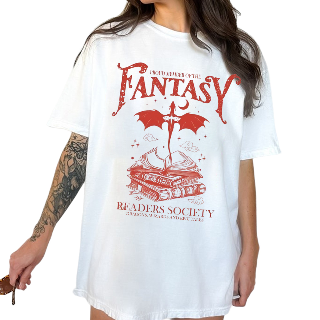 Fantasy Readers Society Bookish Shirt, Fantasy Dragon, Romantasy Reader, Librarian Shirt