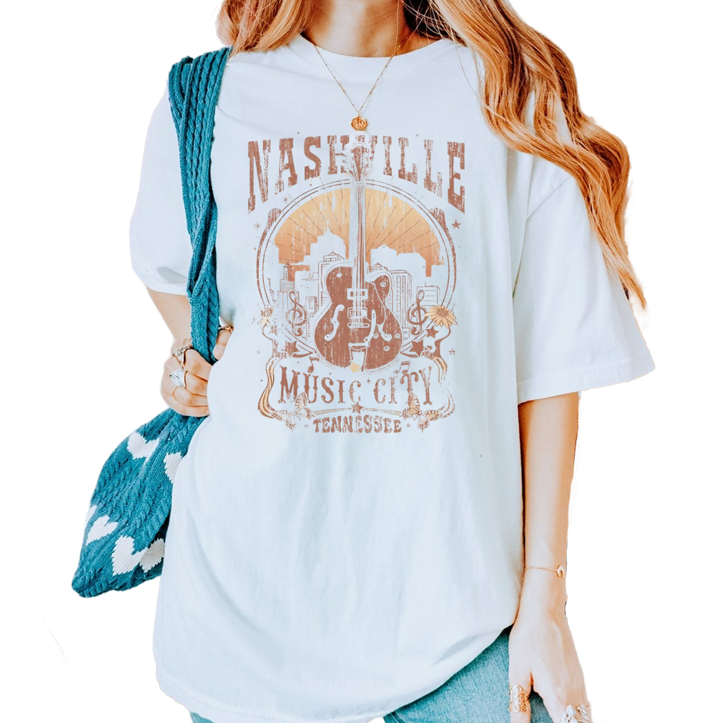 Vintage Nashville Guitar Shirt, The Music City, Tennessee Shirt