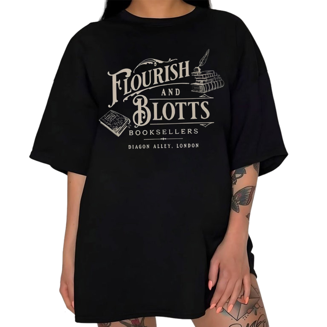 Flourish Blotts Wizard Book Magic Essential Shirt, Bookish Gift, Book Lover Tee