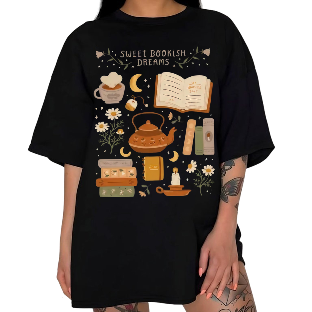 Sweet Bookish Dreams Shirt, Librarian Shirt, Book Lover Gift