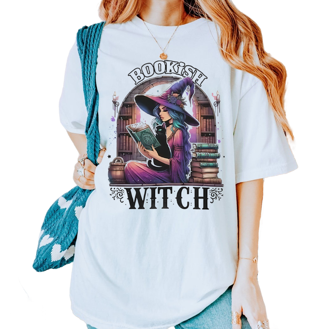 Bookish Witch Spooky Halloween Shirt, Bookish Gift for Her, Book Lover Tee