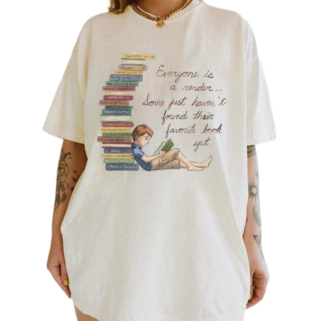 Everyone Is A Reader Shirt, Retro Reading Shirt , Bookish Gifts