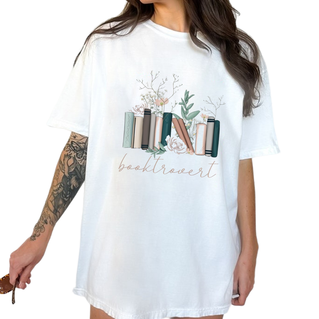 Booktrovert Shirt, Librarian Shirt, Reading Shirt, Gift for Book Lover