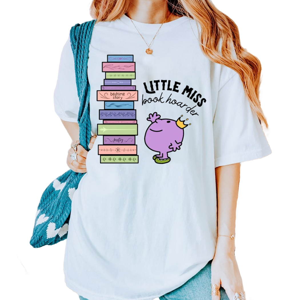 Little Miss Book Hoarder Shirt, Book Nerd Shirt, Retro Reading Shirt