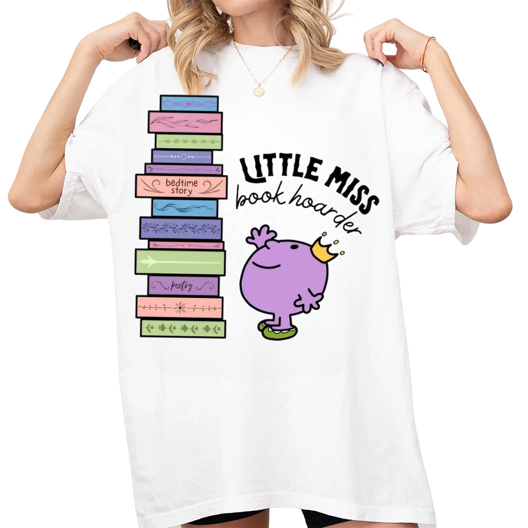 Little Miss Book Hoarder Shirt, Book Nerd Shirt, Retro Reading Shirt