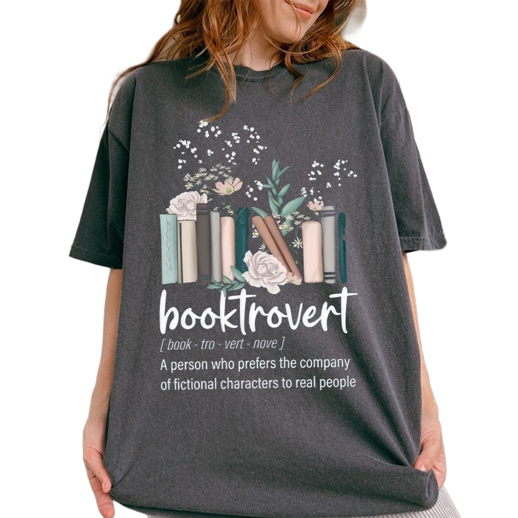 Floral Booktrovert Definition A Person Who Prefers The Company of Fictional Characters To Real People Shirt