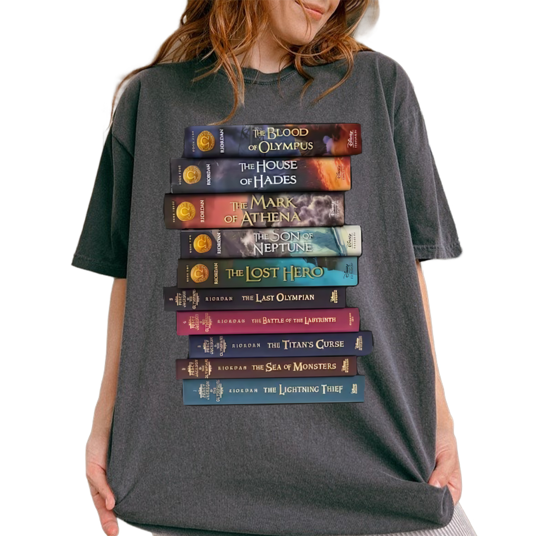 Percy Jackson Series Book Stack Shirt Book Nerd Shirt