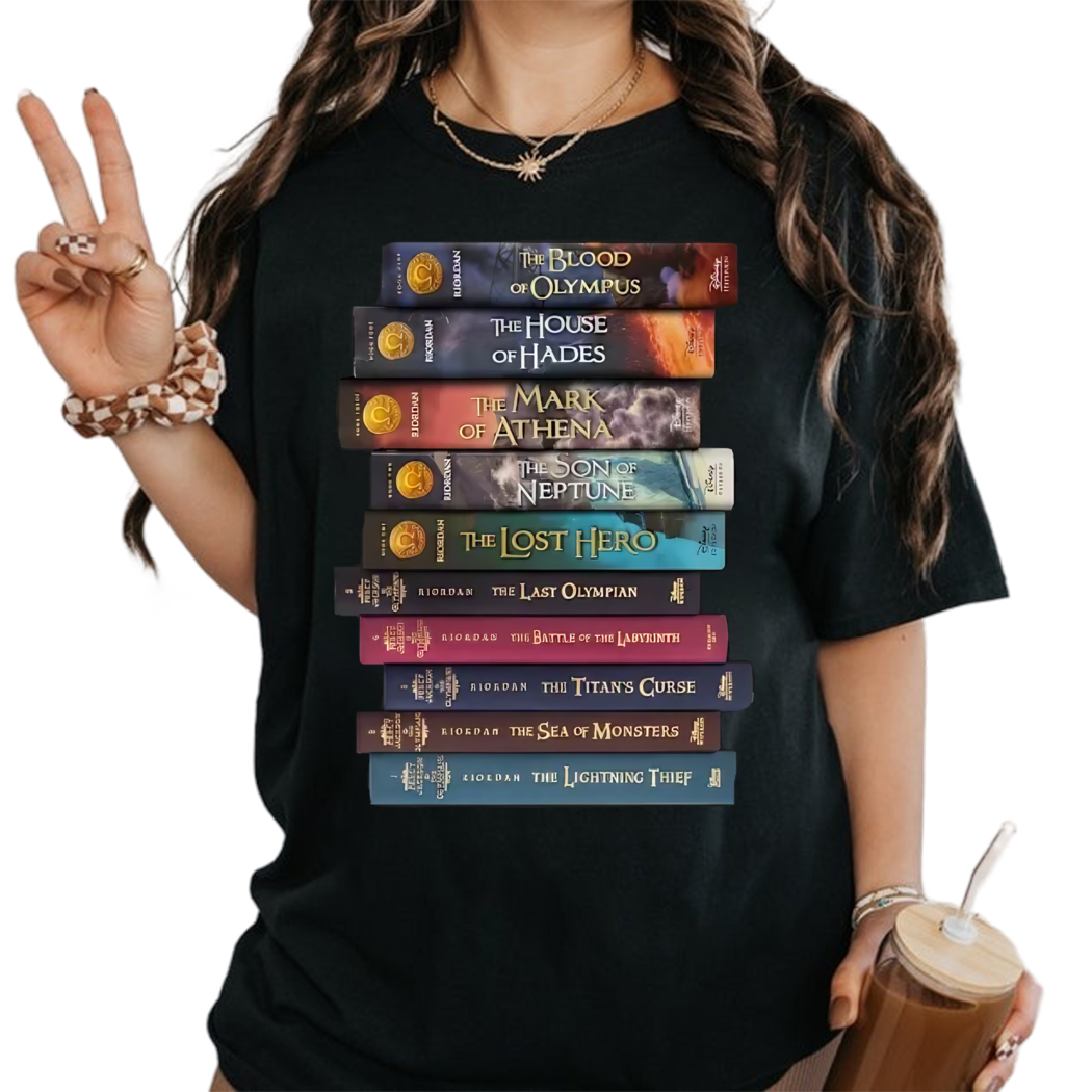 Percy Jackson Series Book Stack Shirt Book Nerd Shirt