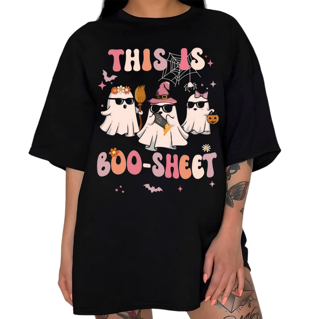 Cute Ghost This Is Some Boo Sheet Halloween Book Shirt Book Lover Gift