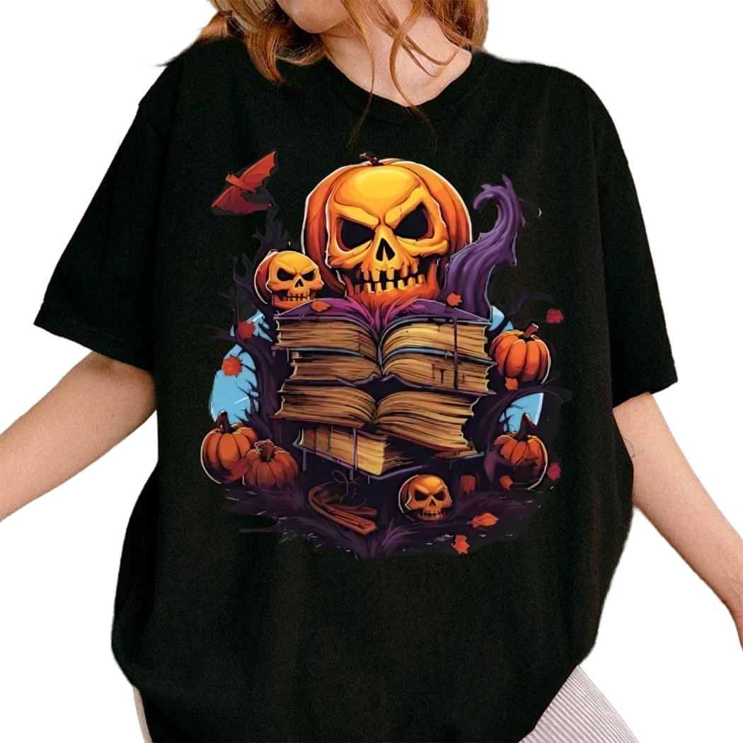 Pumpkin Witch Halloween Book Shirt Funny Bookish Book Lover Gift