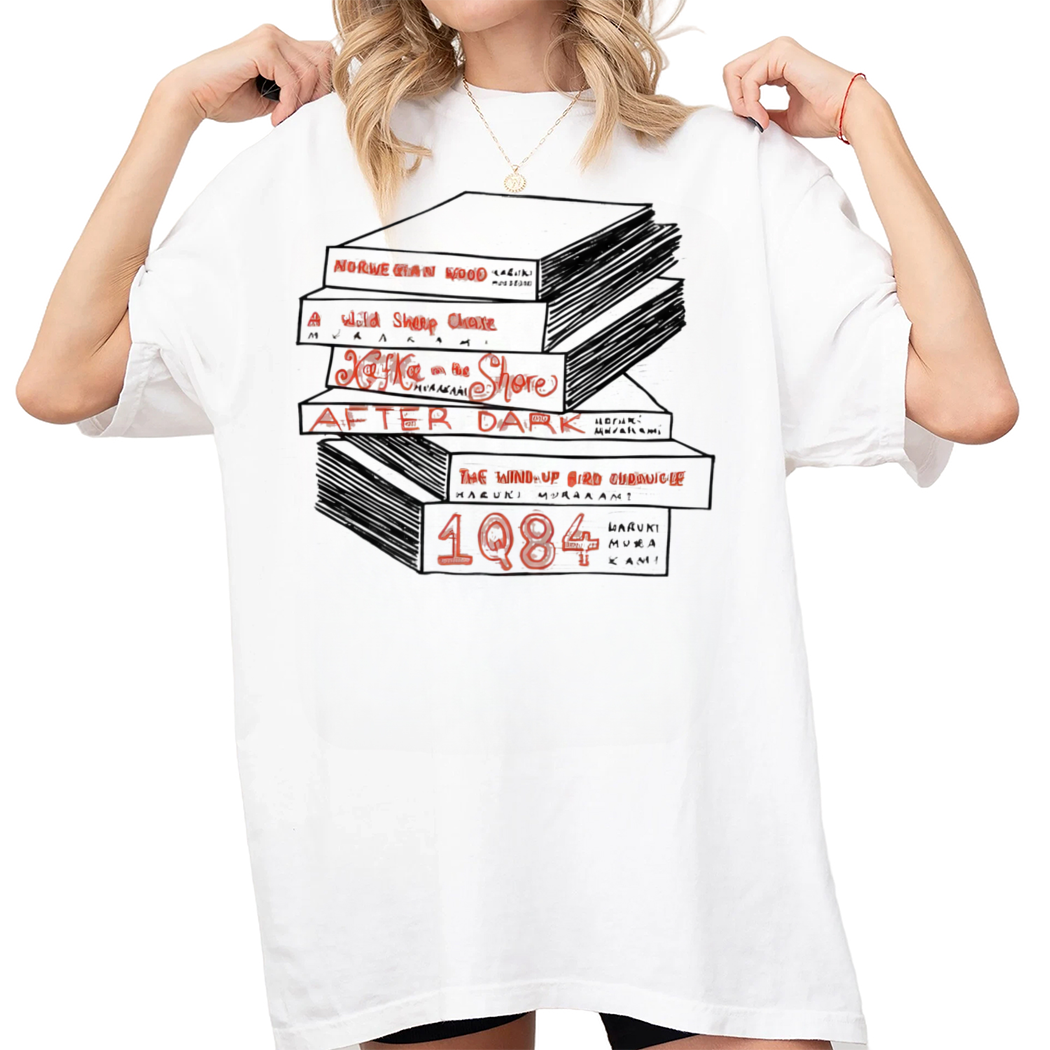 Haruki Murakami Book Stack Shirt Reading Shirt Gift for Book Lover