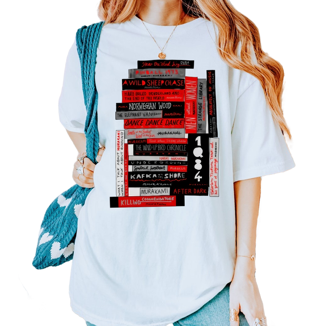 Murakami Book Stack Fanatic Shirt Book Lover Gift Book Nerd Shirt