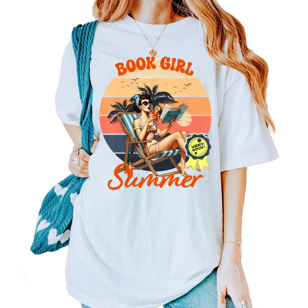 Book Girl Summer Beach Book Lover Summer Funny Bookish Vacation Shirt