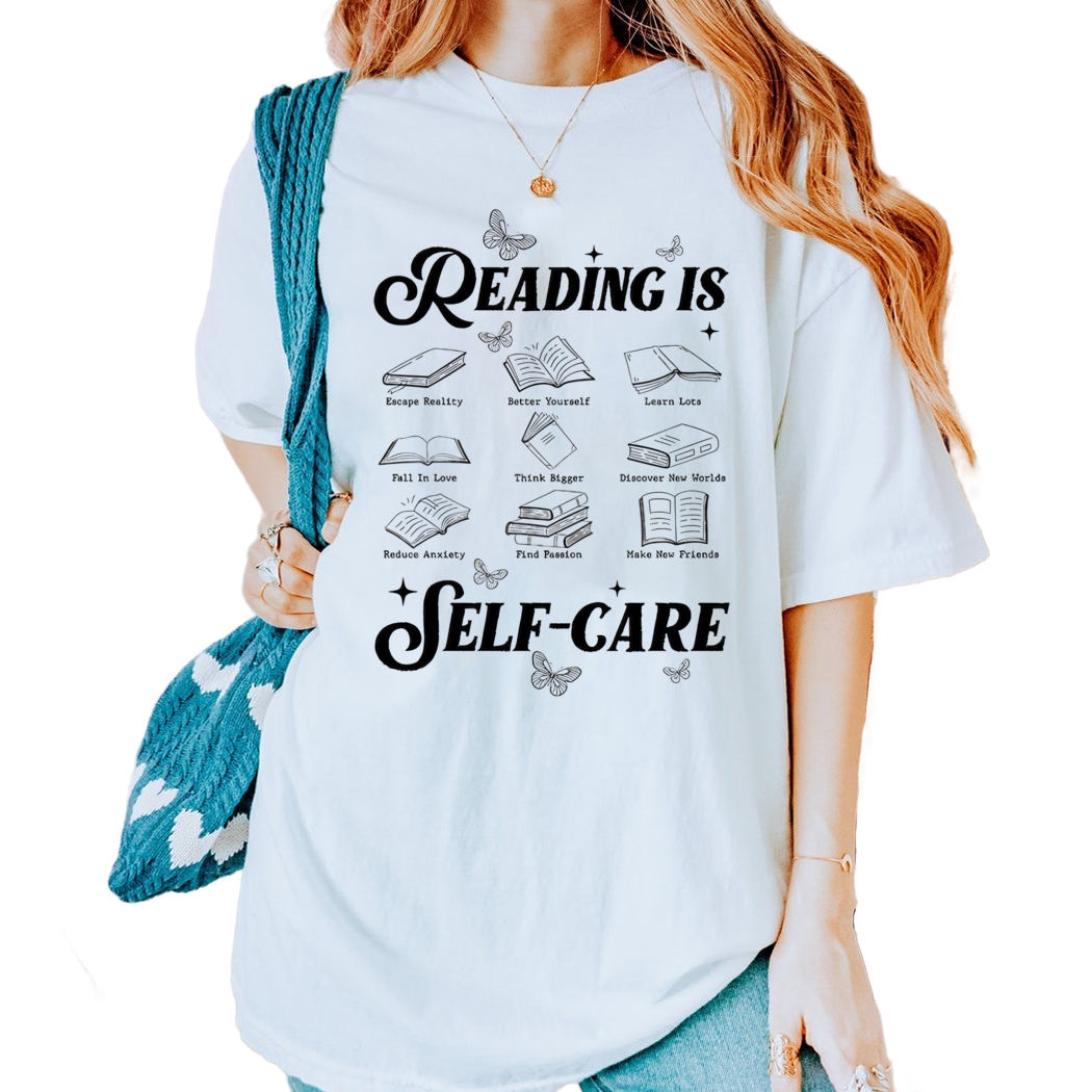 Reading Is Selfcare Shirt, Bookish Mental Health, Bookworm Romance, Librarian Shirt