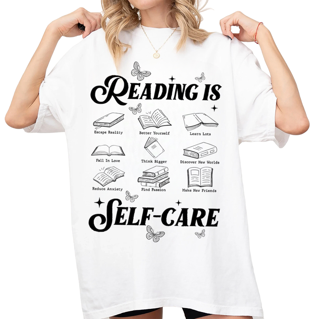 Reading Is Selfcare Shirt, Bookish Mental Health, Bookworm Romance, Librarian Shirt