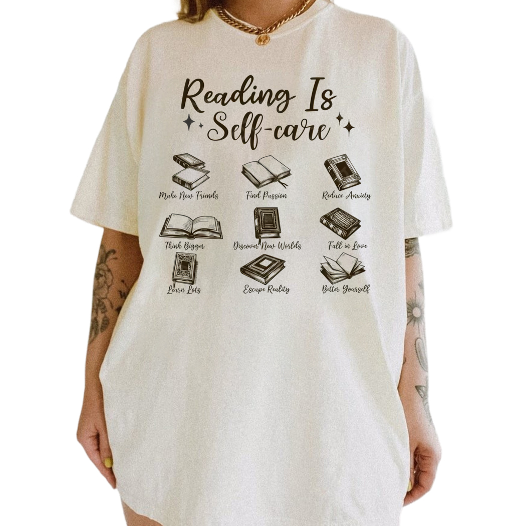 Retro Reading Is Selfcare Book Shirt, Mental Health Reading, Bookish Gift for Her