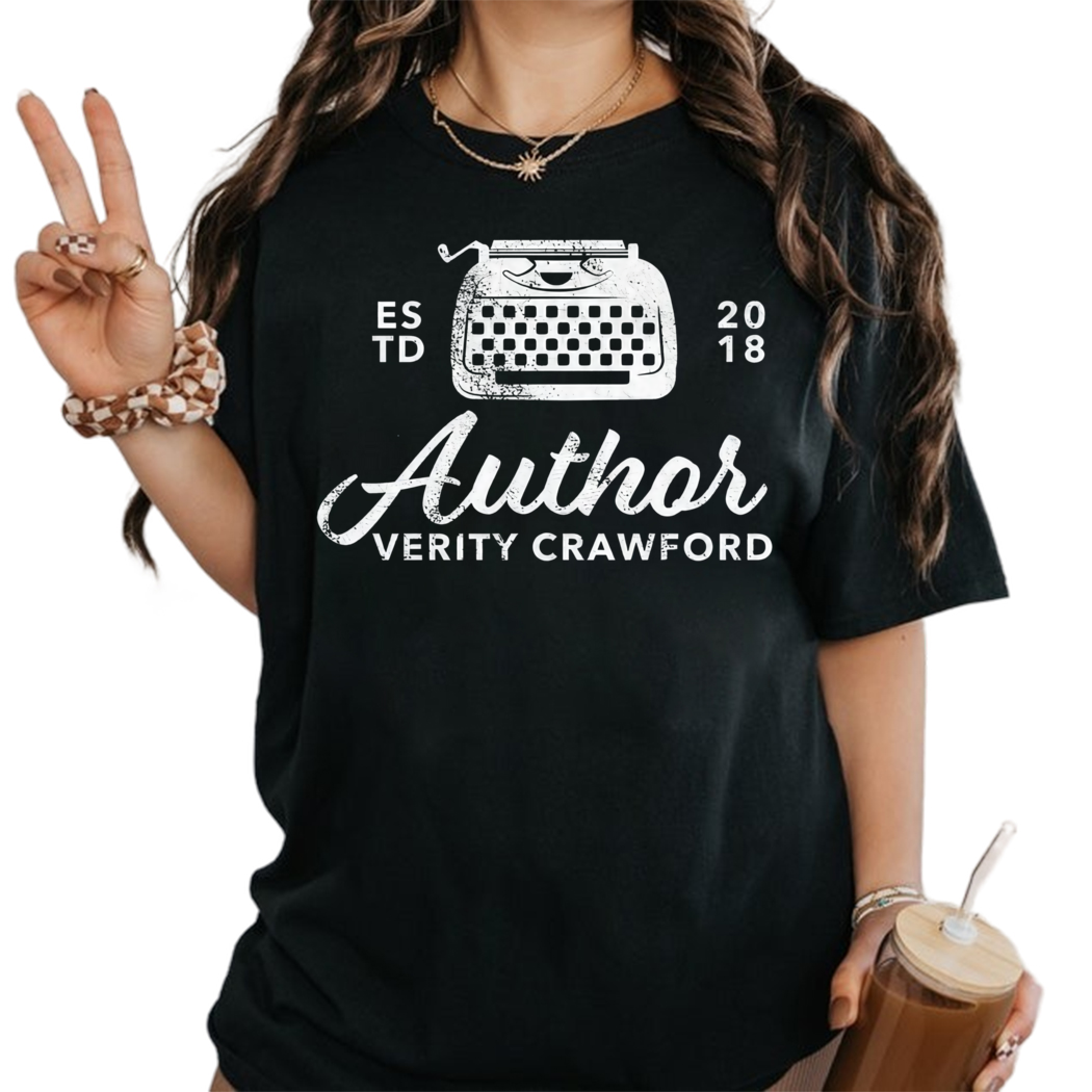 Typewriter Verity Crawford Author Distressed Shirt, Reading Shirt, Book Nerd Shirt