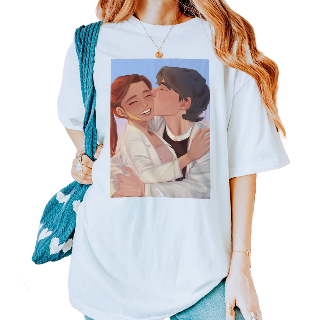 Olive and Adam Kiss The Love Hypothesis Shirt, Librarian Shirt, Gift for Book Lover